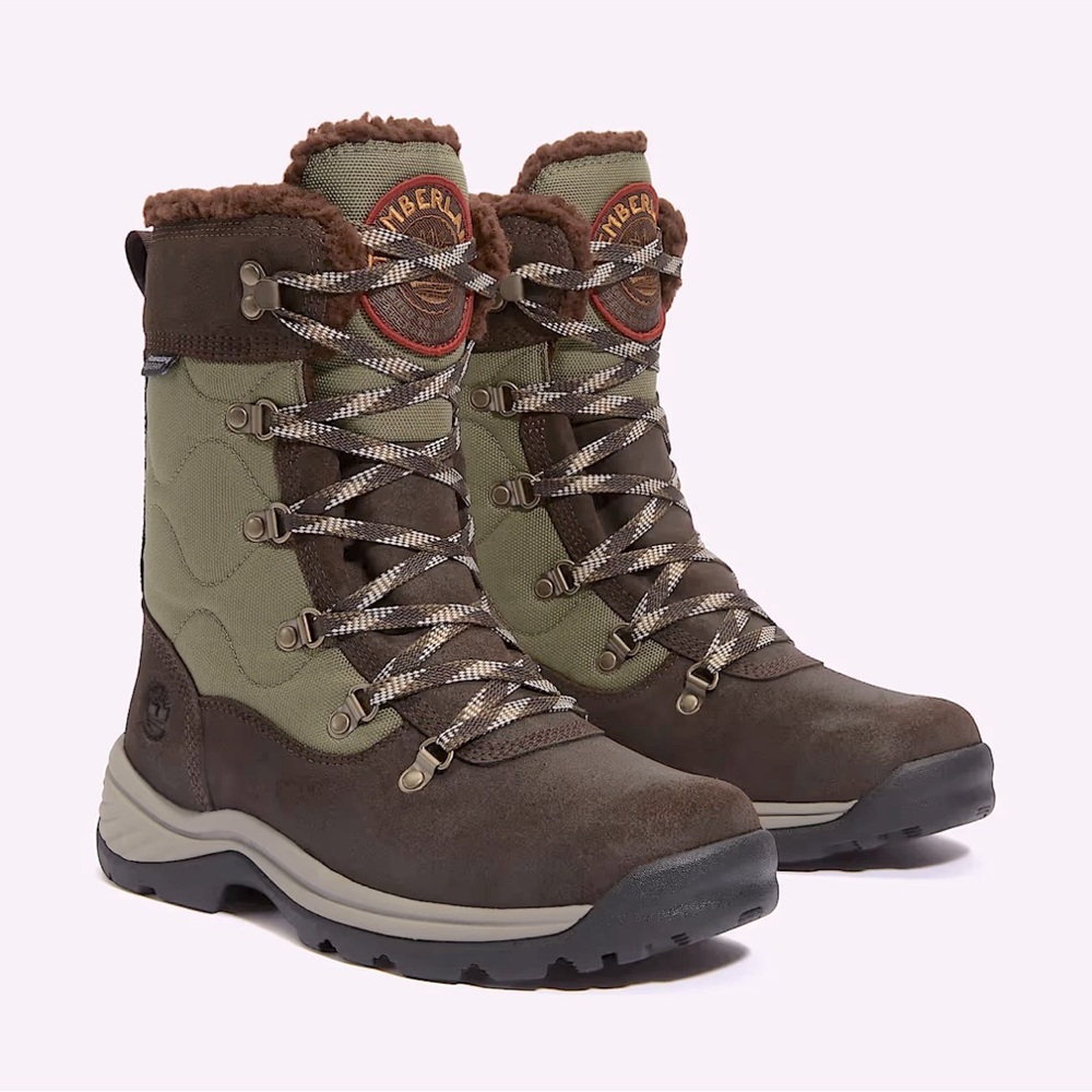 Timberland Women's Chocorua Tall Lace-Up Waterproof Snow Boot Dark Brown